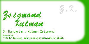 zsigmond kulman business card
